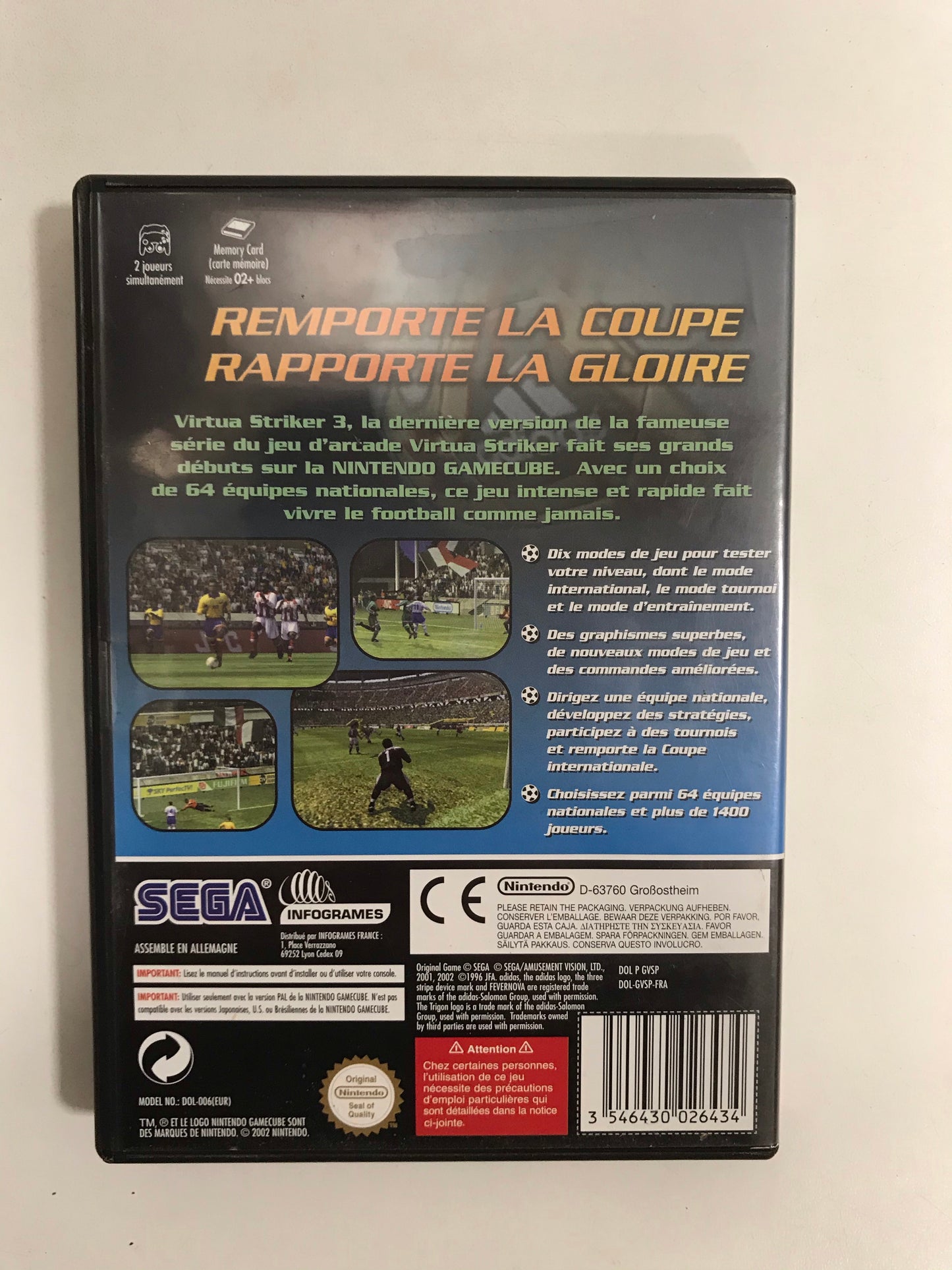 virtua striker 3 version 2002 PAL Nintendo gamecube avec notice - OKAZO-9