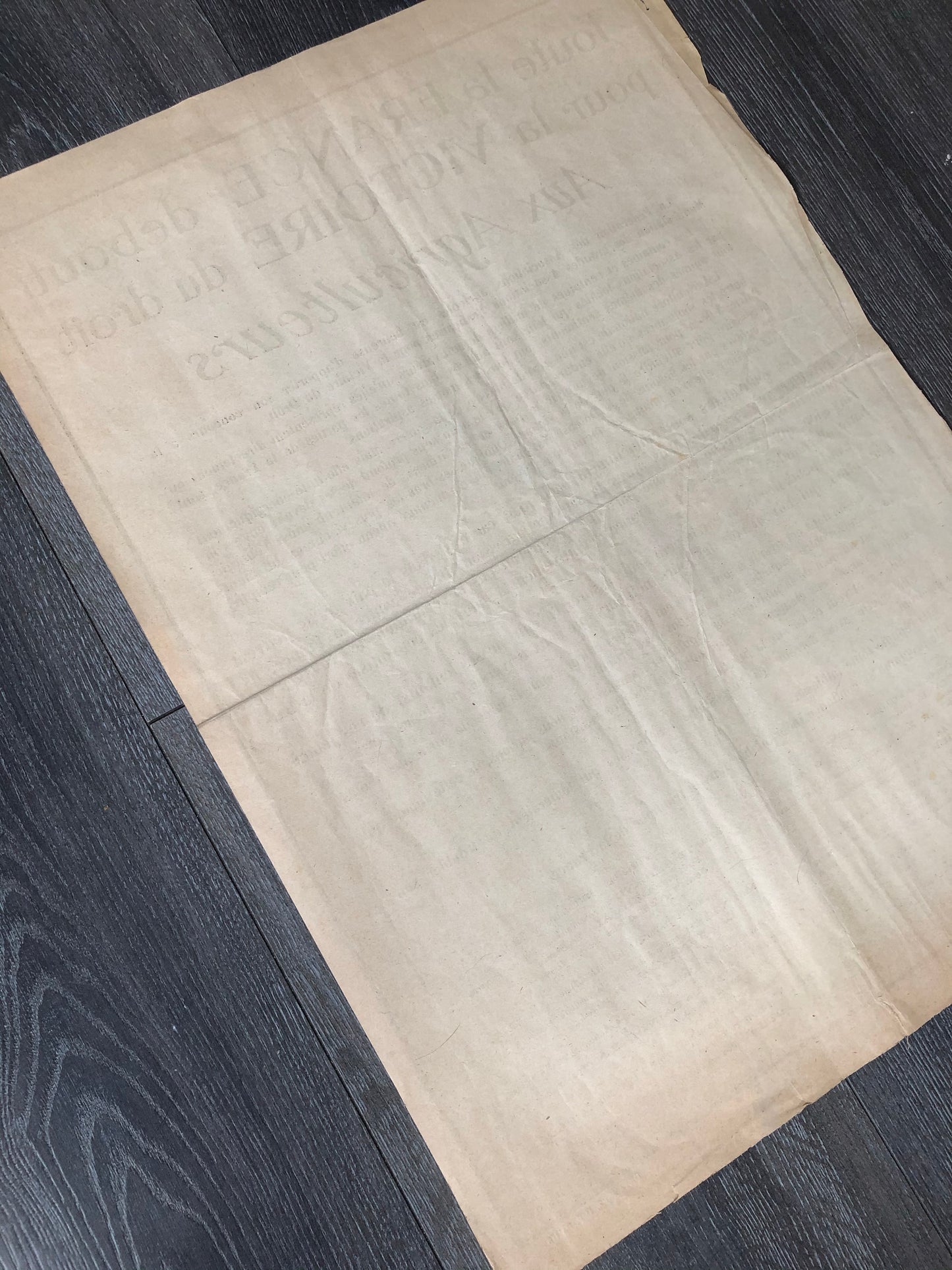 Affiche TOUTE LA FRANCE DEBOUT POUR LA VICTOIRE DU DROIT AUX AGRICULTEURS 1918