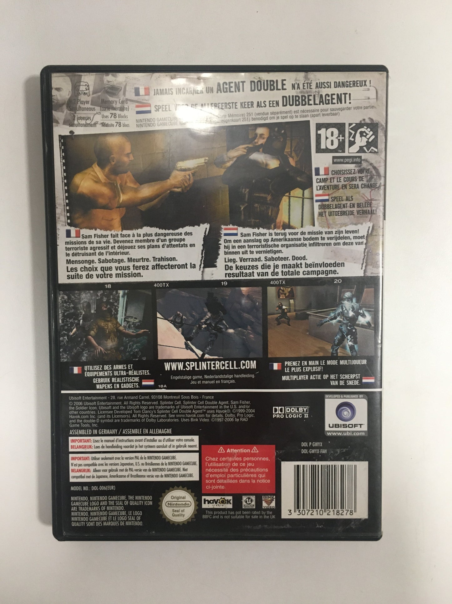 Tom clancy’s splinter cell double agent Nintendo Gamecube PAL avec notice