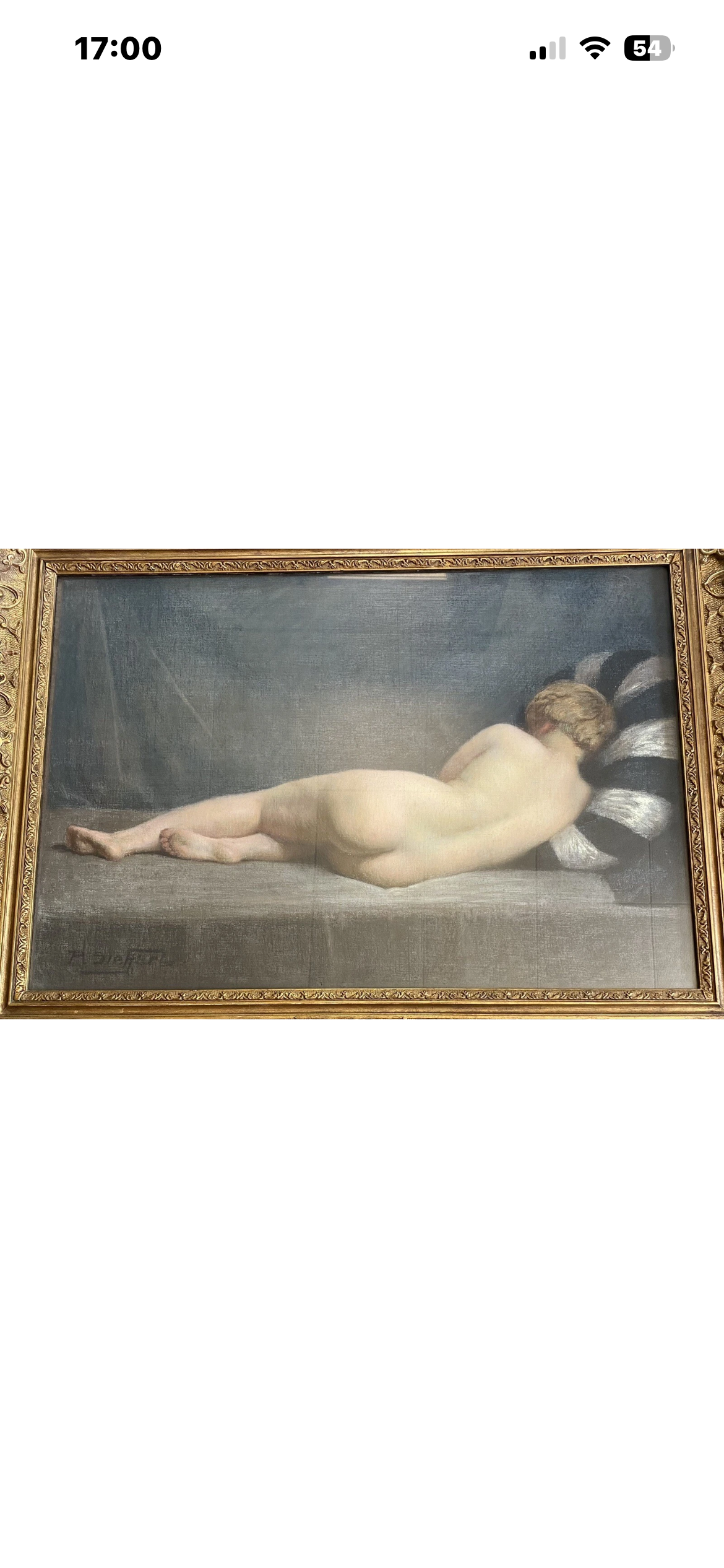 Tableau Peinture Sur Toile Paul Sieffert ( 1874-1957) Jeune Garçonne Nue Pastel
