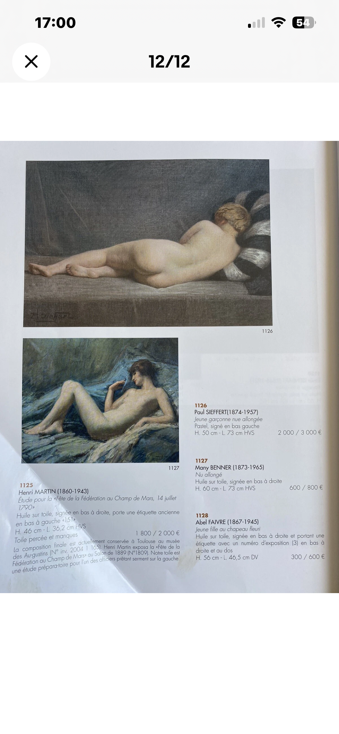 Tableau Peinture Sur Toile Paul Sieffert ( 1874-1957) Jeune Garçonne Nue Pastel
