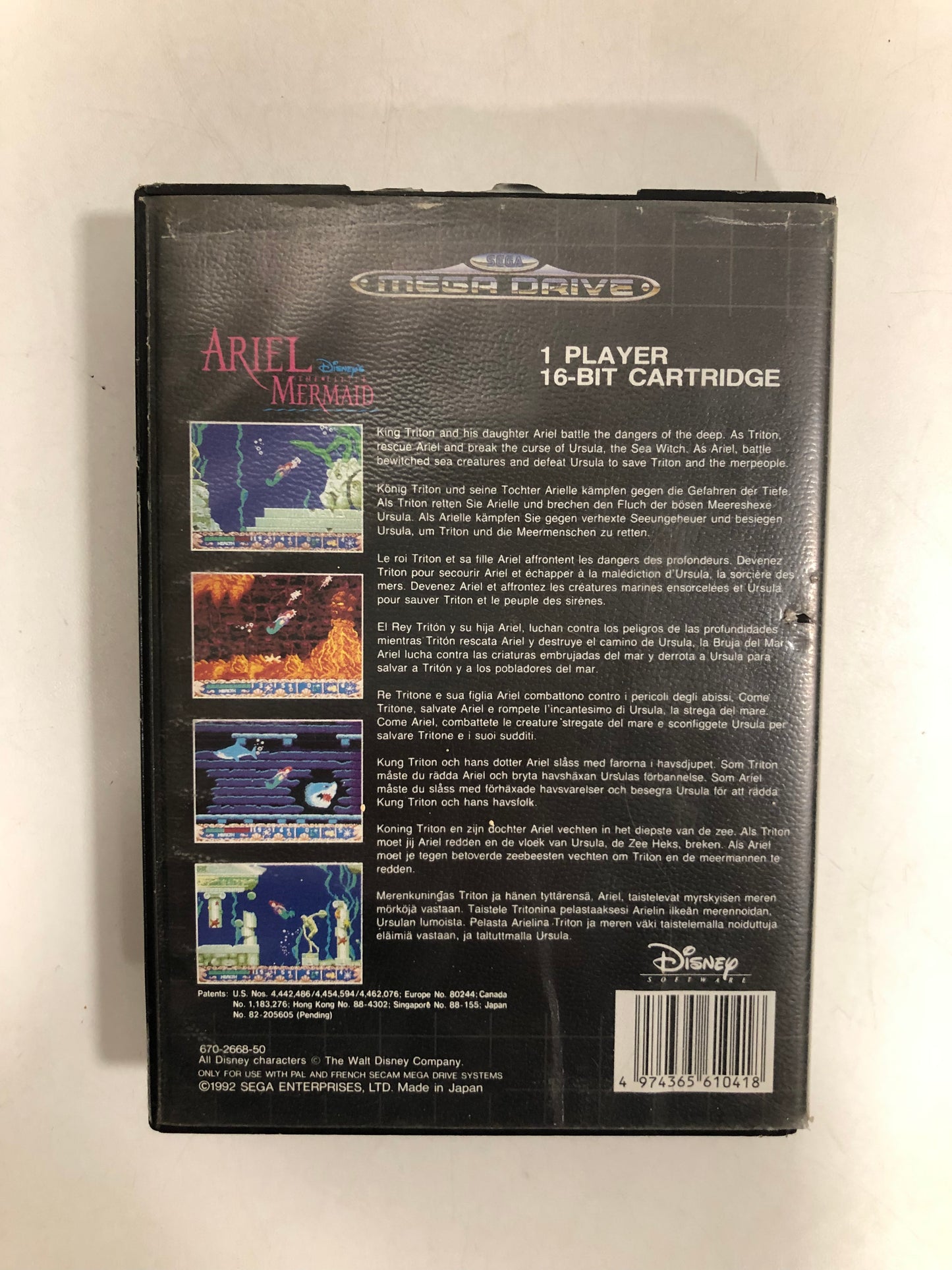 Ariel The Little Mermaid sega megadrive sans notice