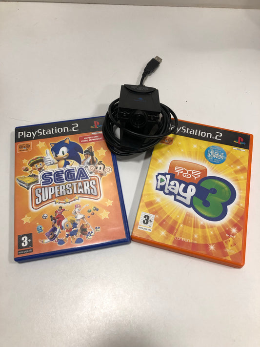 Camera eye toy + sega superstars + eye toy play 3 Sony PS2