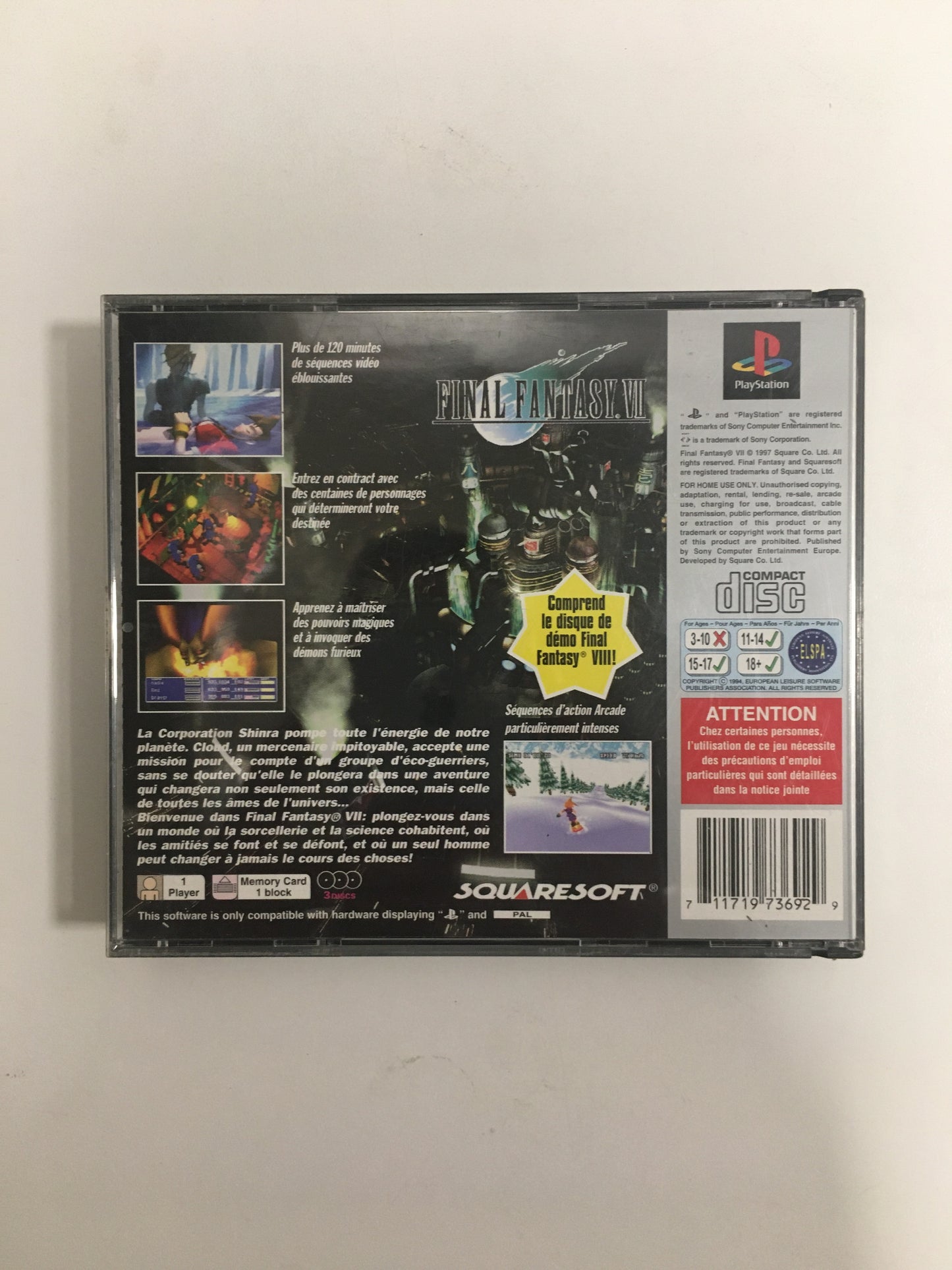 Final Fantasy 7 Sony Ps1 sans notice