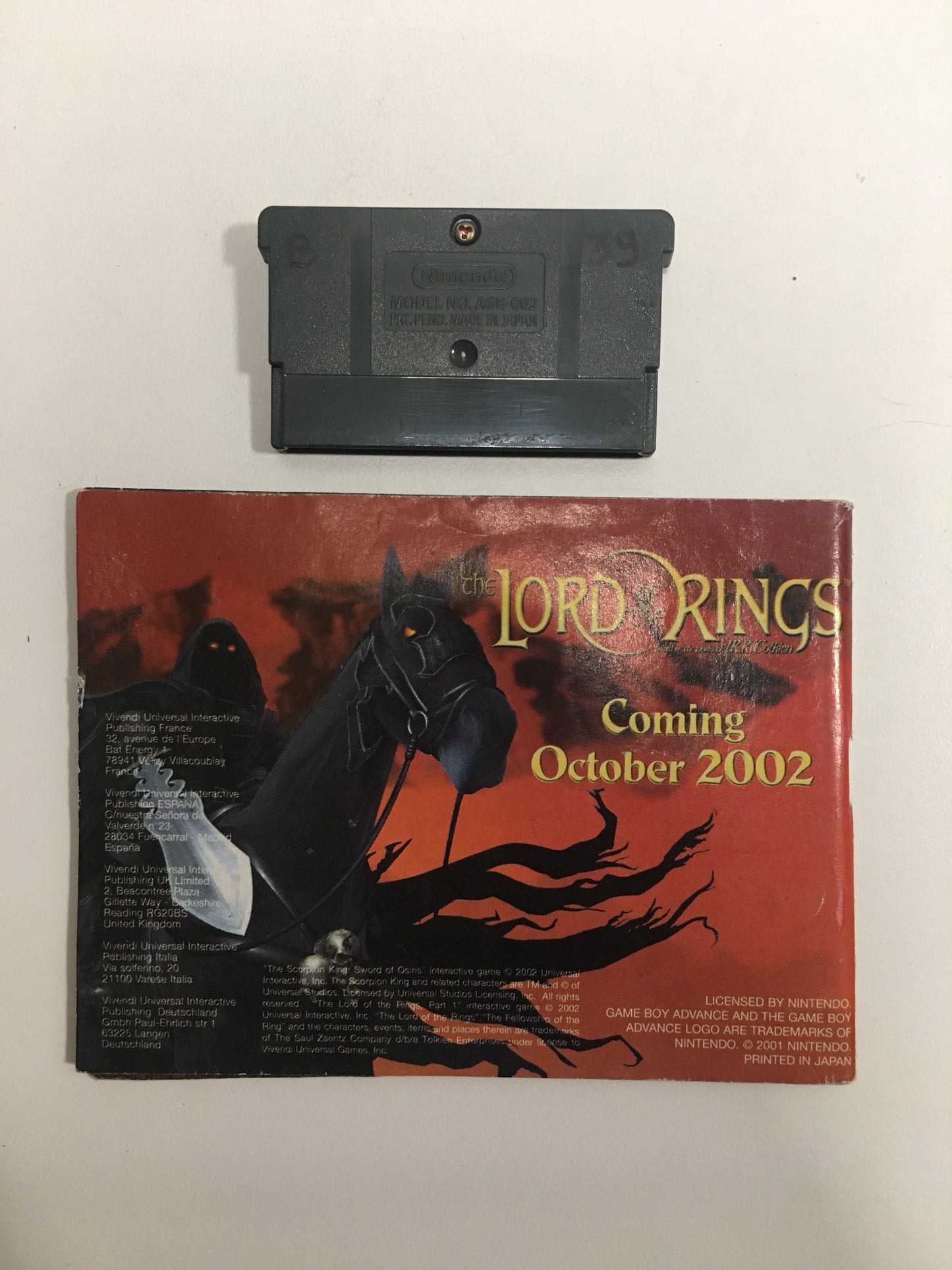 the scorpion king sword of osiris nintendo Game boy advance EUR avec notice