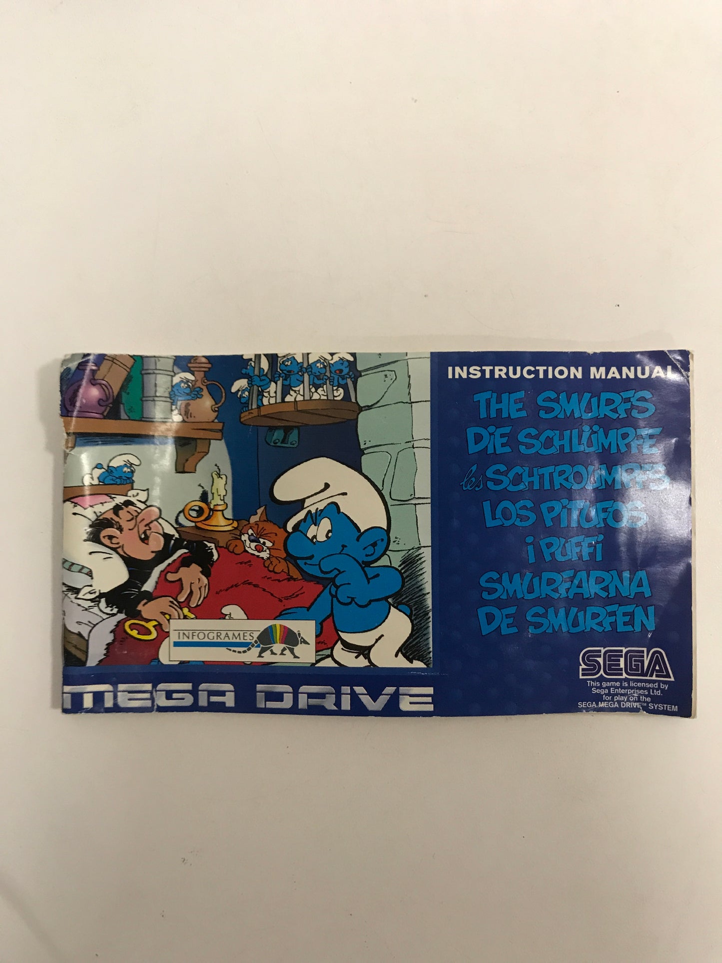 Les schtroumpfs sega megadrive avec notice