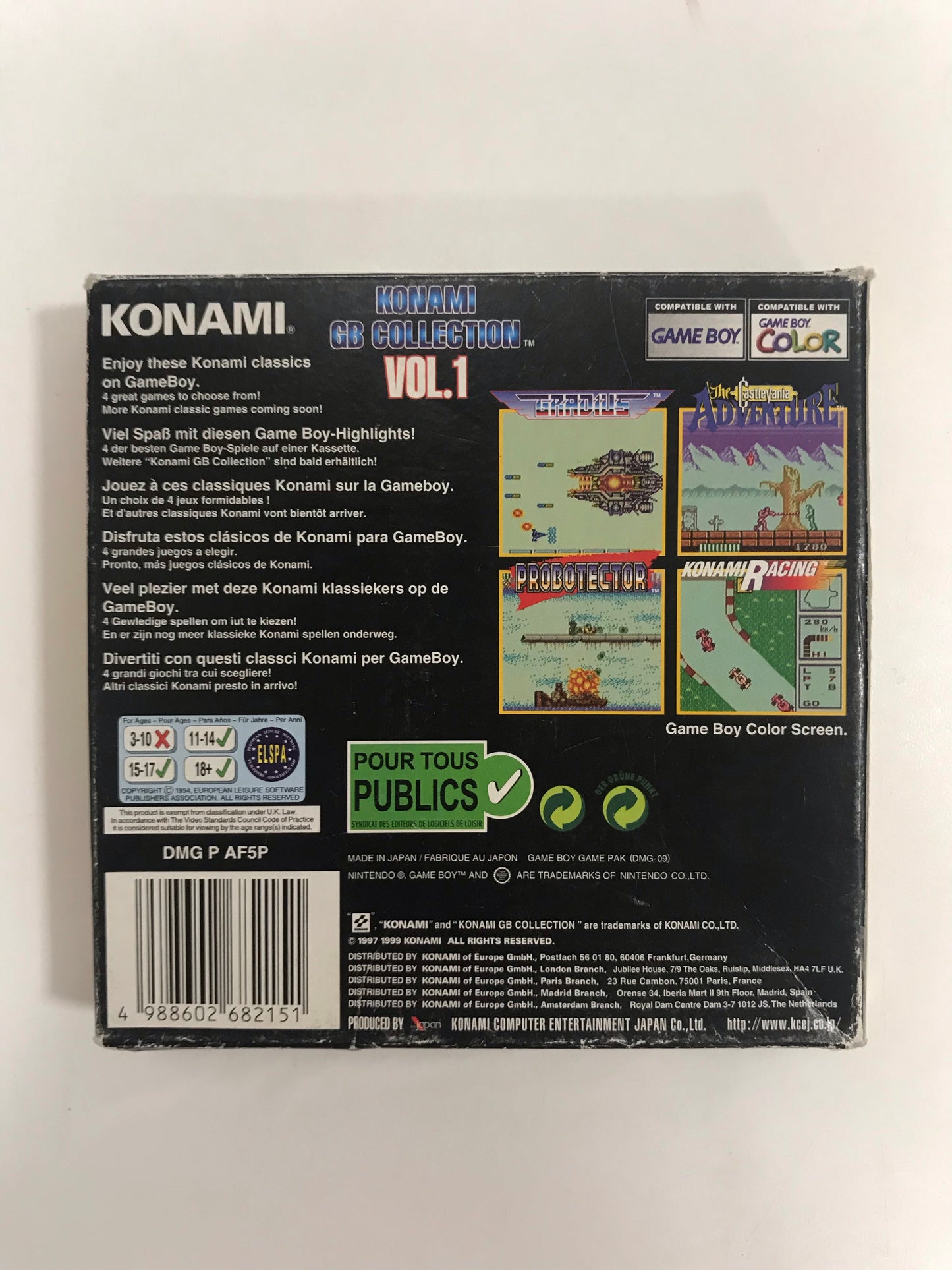 konami gb collection vol 1 nintendo Game boy color avec notice
