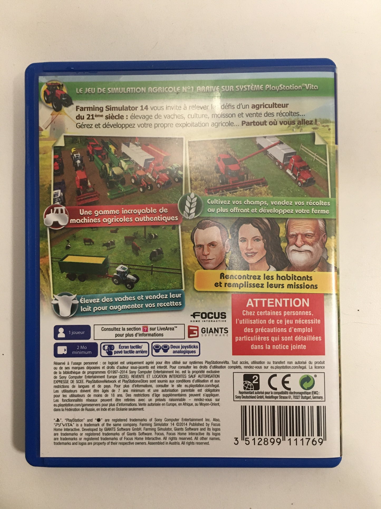 Farming simulator 14 Sony Ps vita avec notice