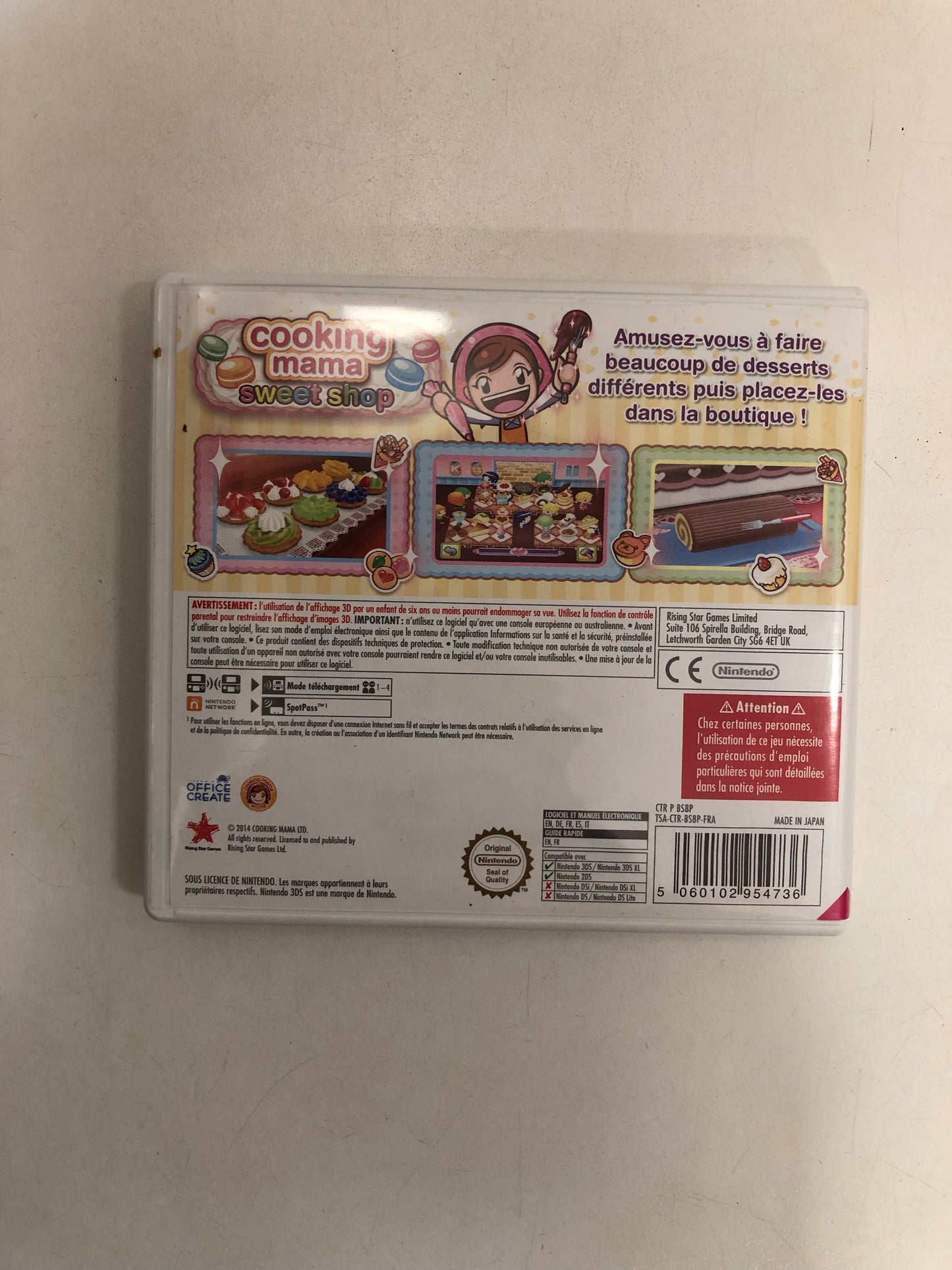 Cooking mama sweet shop Nintendo 3ds avec notice
