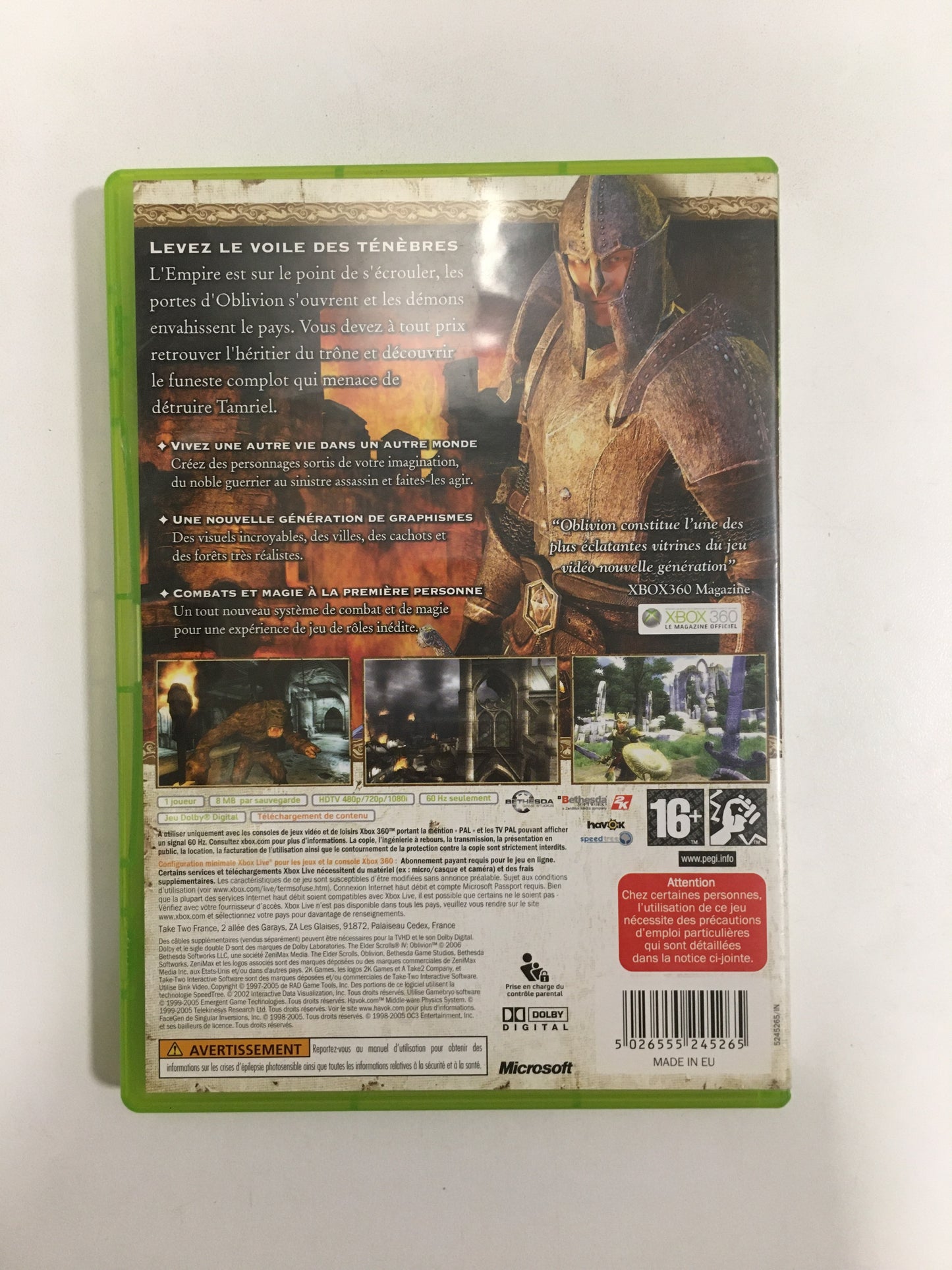 The Elder Scrolls IV Oblivion-Xbox 360 complet