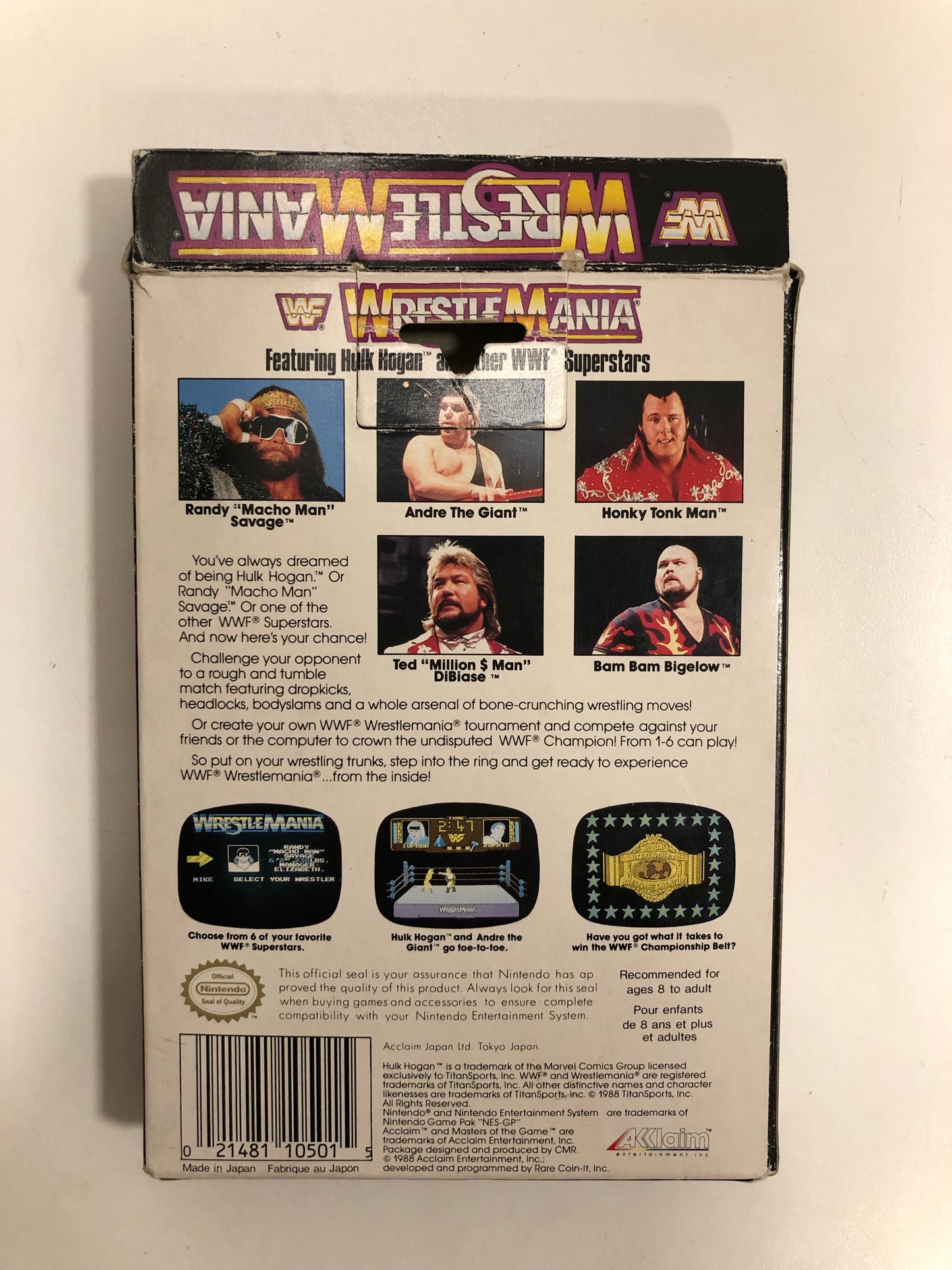 WWF Wrestlemania EEC Nintendo nes avec notice