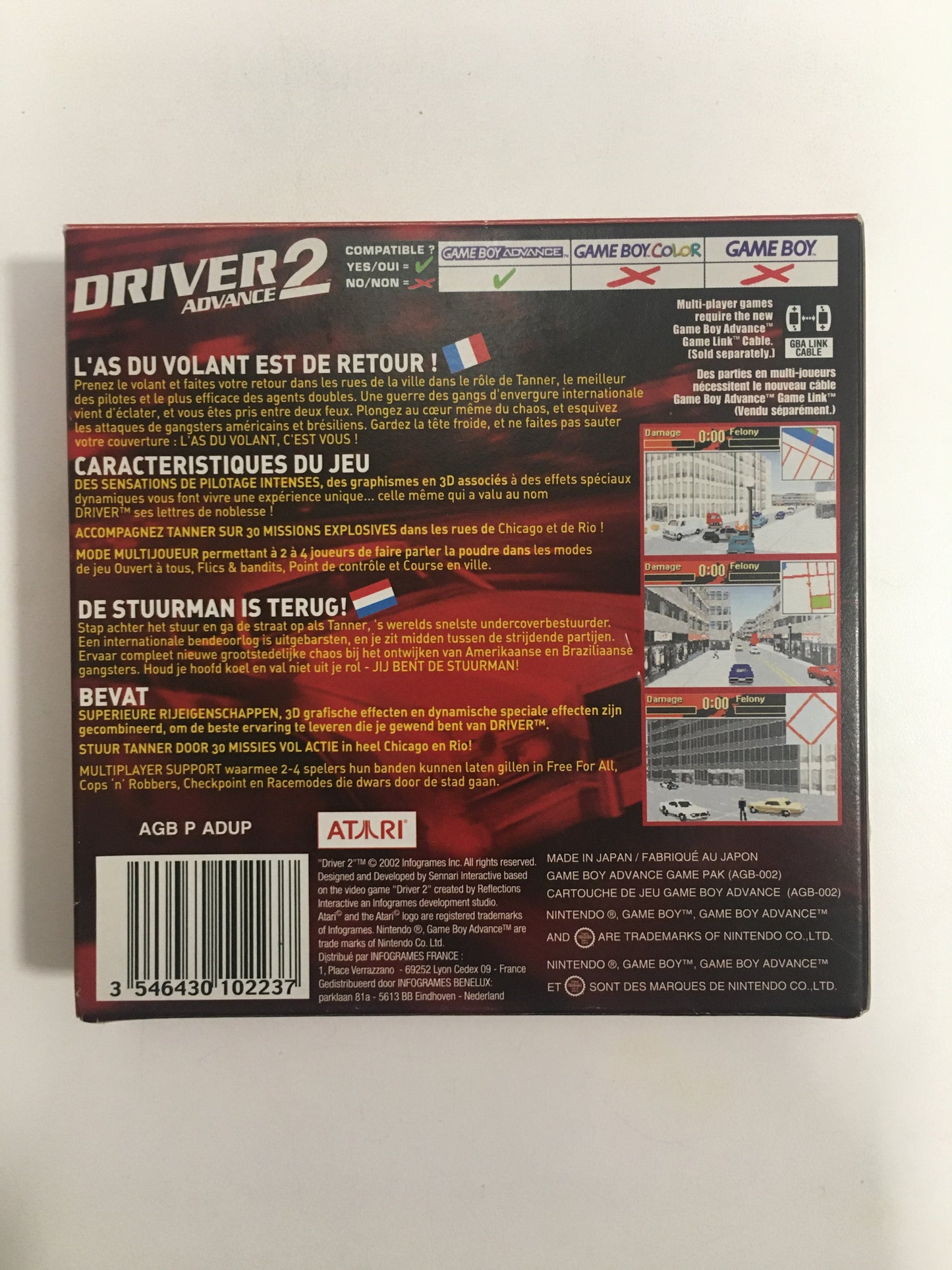 driver 2 game boy advance FAH complet